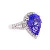 Image 1 : Platinum 6.30ct. Tanzanite and Diamond Ring