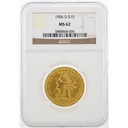 1906-D $10 Liberty Head Eagle Gold Coin NGC MS62