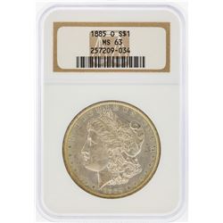 1885-O $1 Morgan Silver Dollar NGC Graded MS63