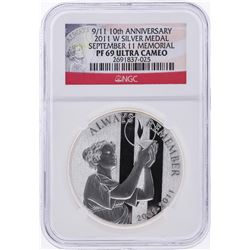 2011-W 9/11 10th Anniversary Silver Medal NGC PF69 Ultra Cameo