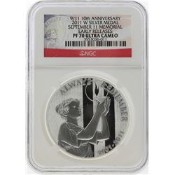 2011-W 9/11 10th Anniversary Silver Medal NGC PF70 Ultra Cameo Early Release
