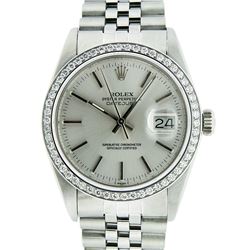 Mens Rolex Stainless Steel Silver Index 1ctw Datejust Wriswatch