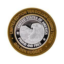 .999 Silver Golden Nugget Las Vegas $10 Casino Gaming Token Limited Edition