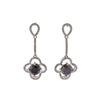 Image 1 : 14KT White Gold 4.86ctw Black and White Diamond Dangle Earrings