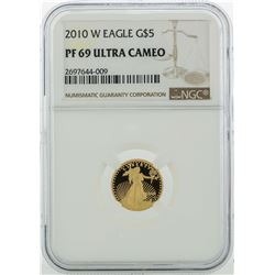 2010-W $5 American Gold Eagle Coin NGC PF69 Ultra Cameo
