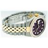 Image 4 : Rolex Mens Two Tone 2.95CT Princess Cut Maroon Diamond Datejust Wristwatch