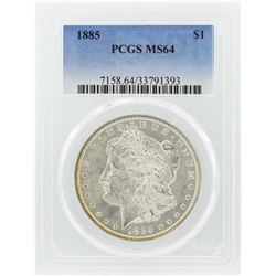 1885 $1 Morgan Silver Dollar Coin PCGS MS64
