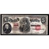Image 1 : 1907 $5 Woodchopper Legal Tender Note Pinhole in Center