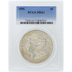 1896 $1 Morgan Silver Dollar Coin PCGS MS63