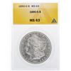 Image 1 : 1890-S $1 Morgan Silver Dollar Coin ANACS MS 63
