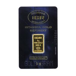 5 Gram Istanbul Gold Bar Refinery Card