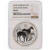 Image 1 : 2014-P $1 Australia Year of the Horse Silver Coin NGC Graded MS69