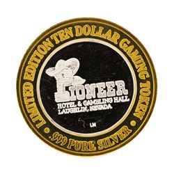 .999 Silver Pioneer Hotel & Gambling Hall $10 Casino Limited Edition Gaming Toke