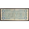 Image 2 : 1864 $5 The Confederate States of America Note