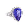 Image 1 : Platinum 6.30ct. Tanzanite and Diamond Ring
