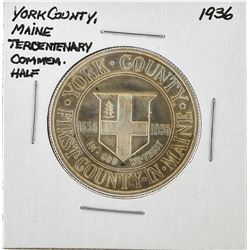 1936 York County, Maine Tercentenary Commemorative Half Dollar Coin