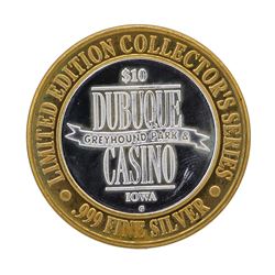 .999 Silver Dubuque Greyhound Park and Casino $10 Casino Gaming Token Limited Ed