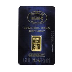 2.5 Gram Istanbul Gold Bar Refinery Card
