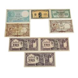 Lot of (8) Assorted WW2 Notes