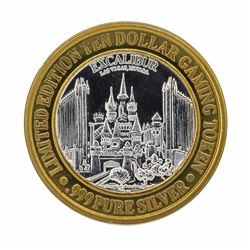 .999 Silver Excalibur $10 Casino Gaming Token Limited Edition