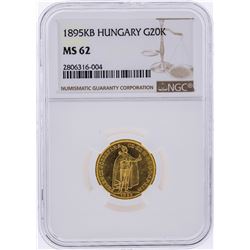 1895KB 20 Korona Gold Coin NGC Graded MS62