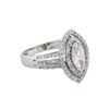 Image 1 : 14KT White Gold 1.45ctw Marquise Diamond Engagement Ring