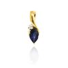 Image 1 : 10KT Yellow Gold 0.35ct Sapphire and Diamond Pendant