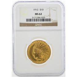 1912 $10 Indian Head Eagle Gold Coin NGC MS62