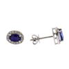 Image 2 : 18KT White Gold 1.36ctw Blue Sapphire and Diamond Earrings