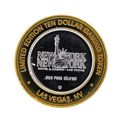.999 Silver New York-New York Las Vegas $10 Casino Gaming Token Limited Edition
