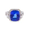 Image 2 : 18KT White Gold GIA 7.10ct. Tanzanite and Diamond Ring