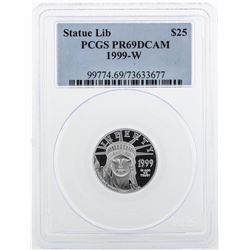 1999-W $25 American Platinum Eagle Statue of Liberty Coin PCGS PR69DCAM