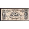Image 1 : 1800s $5 Canal Bank New Orleans Obsolete Bank Note