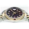 Image 8 : Gents Rolex Two Tone Brown Ruby and 1.20 Ctw Diamond Datejust Wristwatch