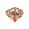 Image 2 : 14KT Rose Gold 6.01ct. Morganite and Diamond Ring