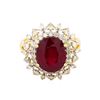 Image 2 : 14KT Yellow Gold 6.31ct Ruby and Diamond Ring