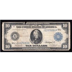 1914 $10 Large Size Federal Reserve Note - Splits