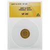 Image 1 : 1857-A France 5 Francs Gold Coin ANACS VF20