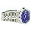 Image 5 : Rolex Mens Stainless Steel Purple Roman Diamond and Sapphire Datejust Wristwatch