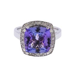 14KT White Gold 7.90ct Tanzanite and Diamond Ring