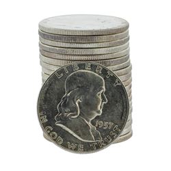 Roll of (20) 1957-P Brilliant Uncirculated Franklin Half Dollar Silver Coins