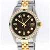 Image 1 : Rolex Mens Two Tone Brown Diamond and Emerald Datejust Wristwatch