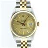 Image 1 : Rolex Mens Two Tone Champagne Index and Fluted Bezel Datejust Wriswatch