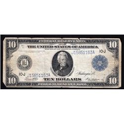 1914 $10 Large Size Federal Reserve Note - Splits