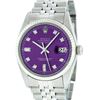 Image 1 : Mens Rolex Stainless Steel Purple Diamond and White Gold Fluted Datejust Wristwa