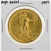 Image 2 : 1907 $20 St. Gaudens High Relief Double Eagle Gold Coin