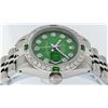 Image 9 : Ladies Rolex Stainless Steel Green Diamond And Emerald Datejust Wristwatch