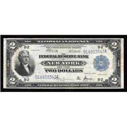 1918 $2 Large Size National Currency Note New York, New York