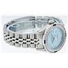 Image 4 : Rolex Ladies Stainless Steel Blue Diamond And Sappphire Datejust Wristwatch