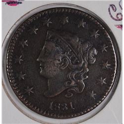 1831 LARGE CENT, VF+  NICE!